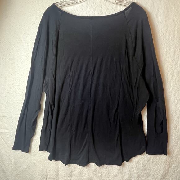 Athleta Top Crew Neck Long Sleeve Shirt Black Activewear 2X - Picture 6 of 9